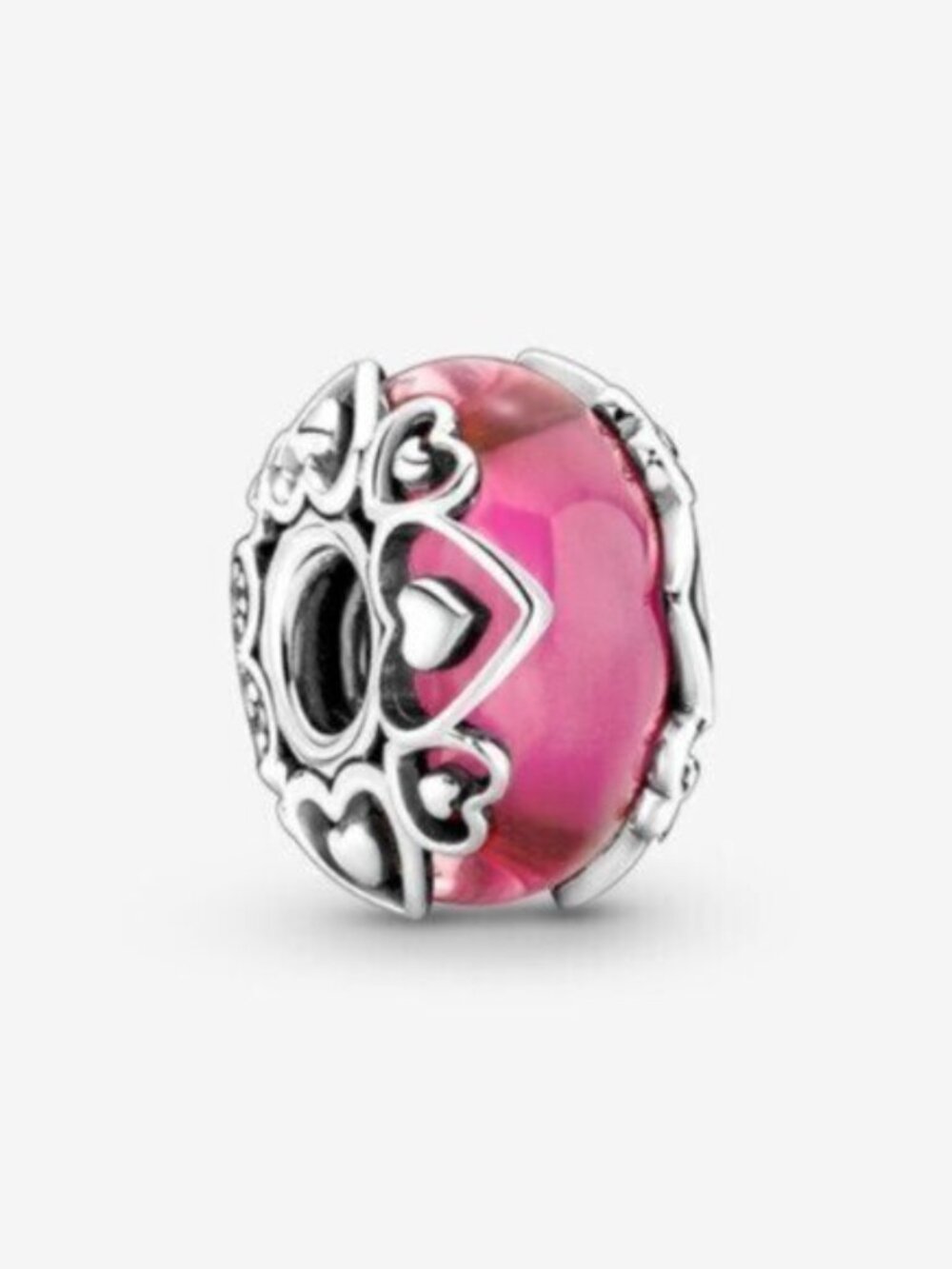 Pandora Pink Murano Glass Heart Charm